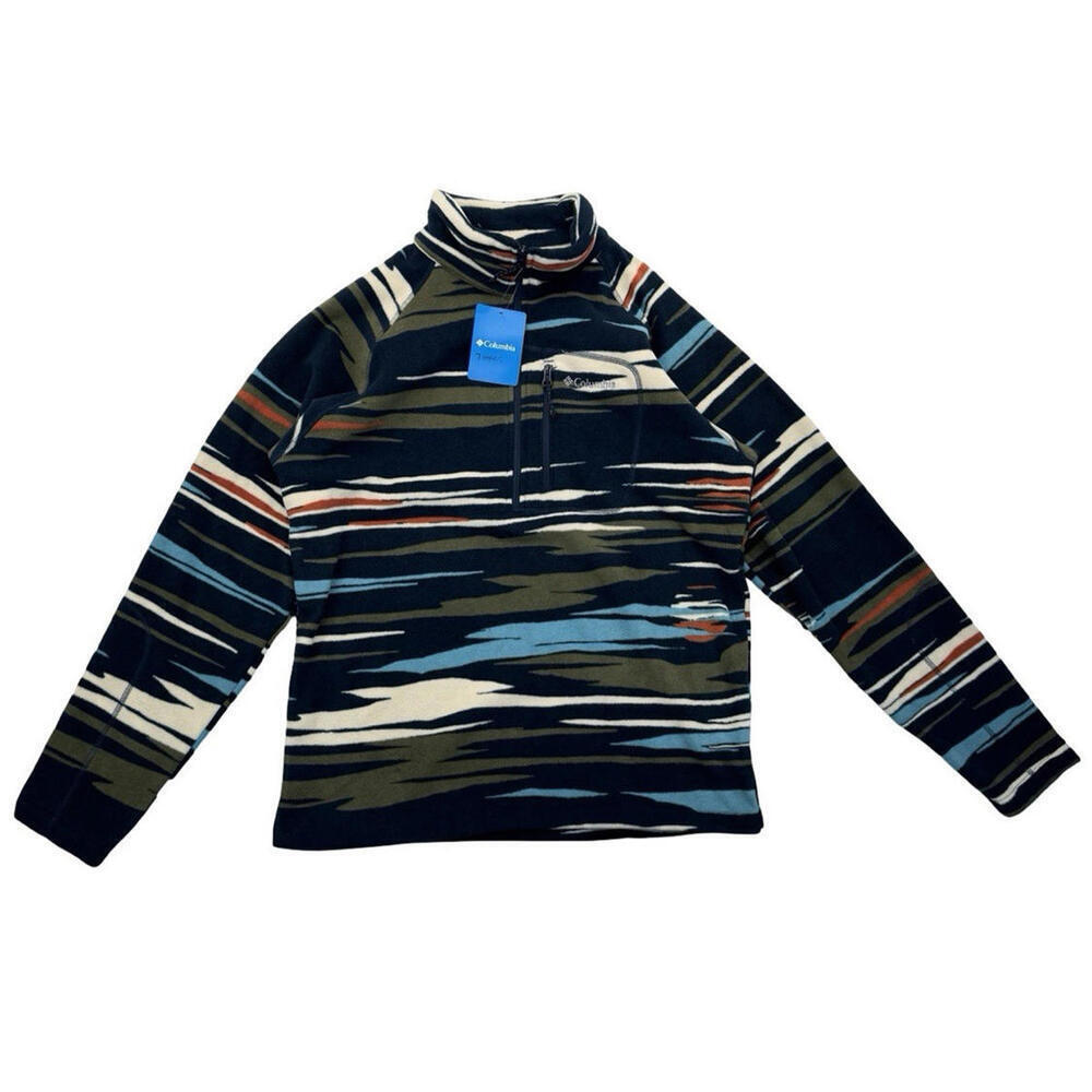 Columbia Fast Trek Printed Half ZIp Fleece Sweatshirt Blue Size M